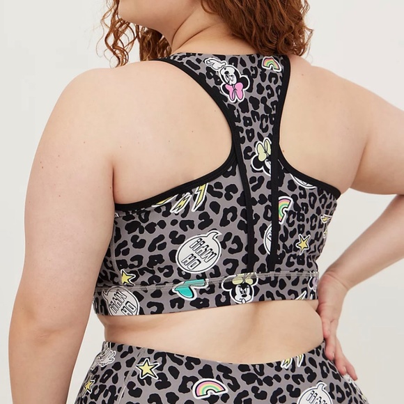 SET: Torrid Disney Minnie Mouse Leopard Grey Sports Bra/Cropped Legging 2X - Picture 3 of 14
